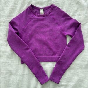 Fabletics Bri Ribbed Seamless Long-Sleeve Top in Orchid Purple/Ophelia Violet